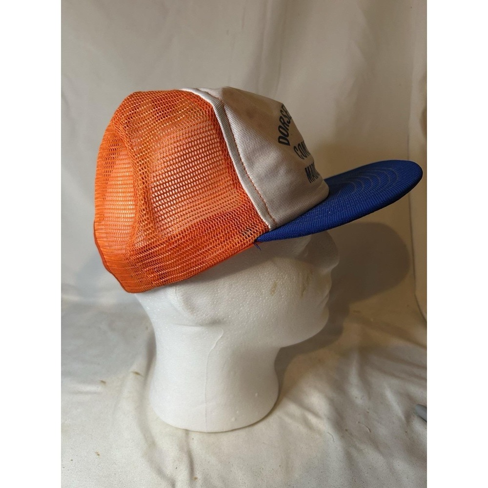 Vintage Dorsey Reaves Contruction Co Madison FL Florida Orange Blue Mesh Hat Cap - Picture 2 of 5